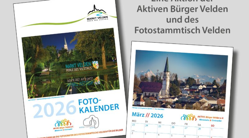 Aktive Bürger Velden starten Verkauf des Fotokalenders 2026 – Erlös geht vollständig an die Tafel Vilsbiburg